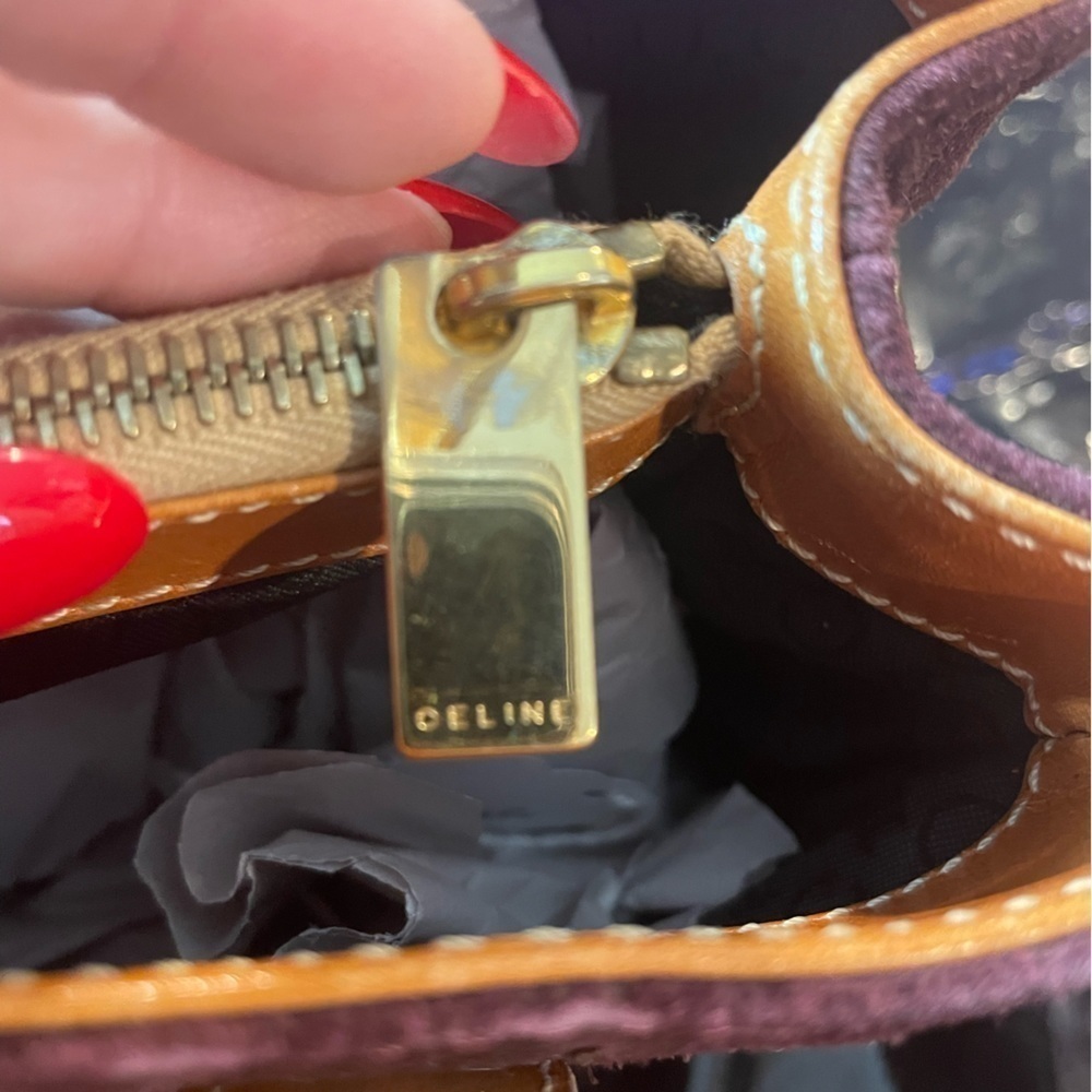 Celine Vintage Suede Burgundy Mini Tote with COA and Unbranded Dust Bag - Picture 7 of 16